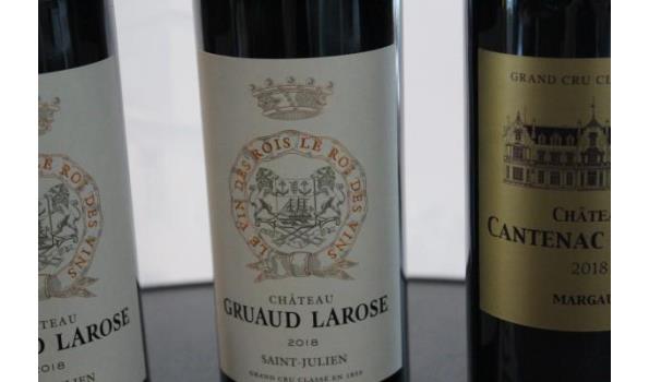 4 div flessen à 75cl wijn wo Chateau Gruaud Larose, Saint-Julien, 2018/2016